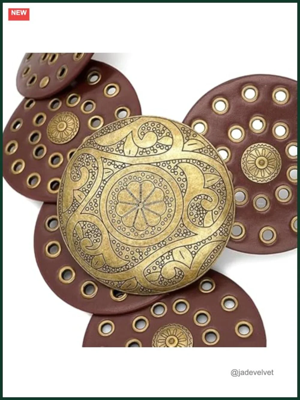 Wide PU Leather Belt Vintage Boho Concho Western Waist Belt